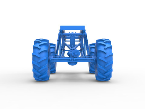 Chassis of Redneck Rave Mud truck Scale 1 to 25 3D 프린트 모델
