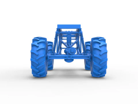 Chassis of Redneck Rave Mud truck Scale 1 to 25 3D Print Model