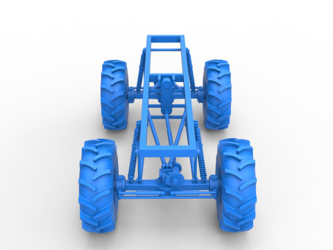 Chassis of Redneck Rave Mud truck Scale 1 to 25 3D 프린트 모델