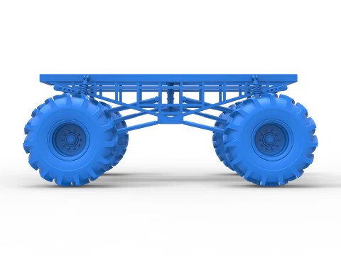 Chassis of Redneck Rave Mud truck Scale 1 to 25 3D Print Model