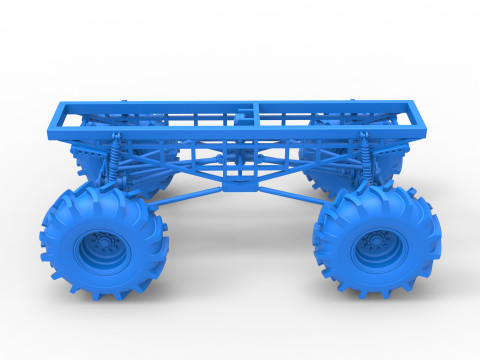 Chassis of Redneck Rave Mud truck Scale 1 to 25 3D 프린트 모델