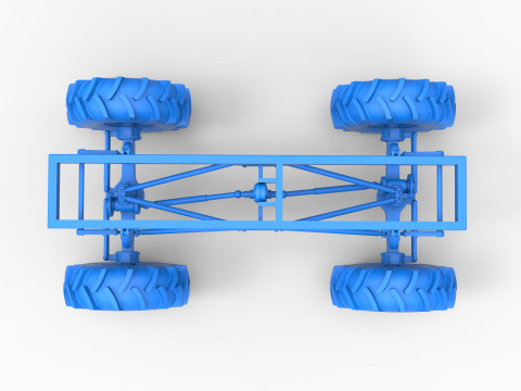 Chassis of Redneck Rave Mud truck Scale 1 to 25 3D 프린트 모델