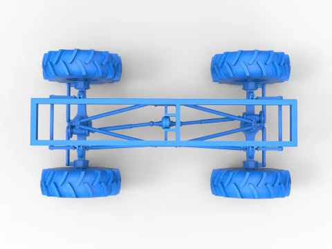 Chassis of Redneck Rave Mud truck Scale 1 to 25 3D Print Model