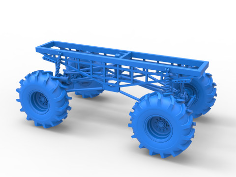 Chassis of Redneck Rave Mud truck Scale 1 to 25 3D 프린트 모델