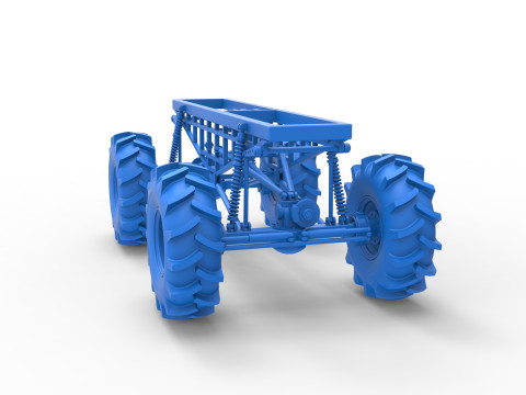 Chassis of Redneck Rave Mud truck Scale 1 to 25 3D 프린트 모델