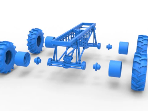Chassis of Redneck Rave Mud truck Scale 1 to 25 3D Print Model