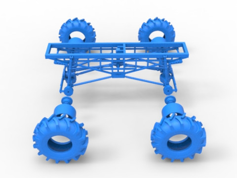 Chassis of Redneck Rave Mud truck Scale 1 to 25 3D 프린트 모델