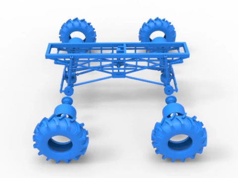 Chassis of Redneck Rave Mud truck Scale 1 to 25 3D Print Model