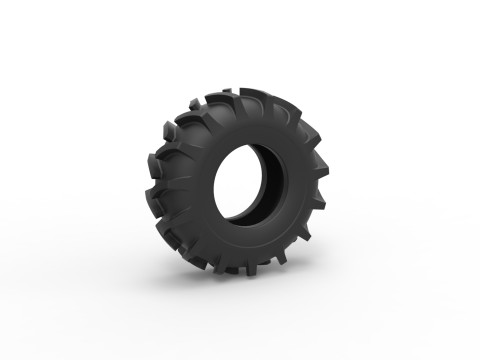 Tire of Redneck Rave Mud truck Scale 1 to 25 3D Print Model