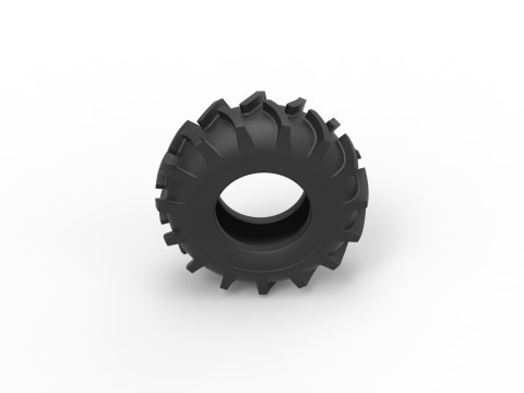 Tire of Redneck Rave Mud truck Scale 1 to 25 3D Baskı Modeli