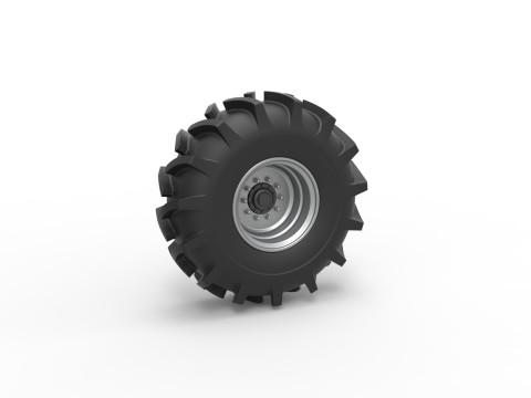 Wheel of Redneck Rave Mud truck Scale 1 to 25 3D-Druckmodell