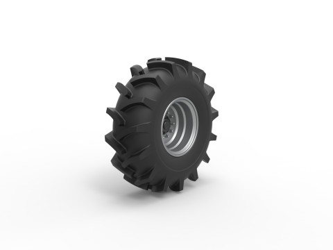 Wheel of Redneck Rave Mud truck Scale 1 to 25 3D Принт Модель