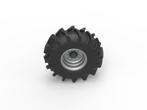 Wheel of Redneck Rave Mud truck Scale 1 to 25 3D Принт Модель