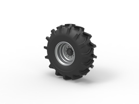 Wheel of Redneck Rave Mud truck Scale 1 to 25 3D Принт Модель
