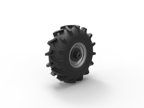 Wheel of Redneck Rave Mud truck Scale 1 to 25 3D Принт Модель
