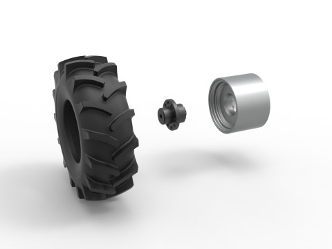 Wheel of Redneck Rave Mud truck Scale 1 to 25 3D Принт Модель