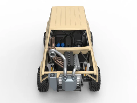 Uphill Sand Racing Dragster Scale 1 to 25 3D Print Model