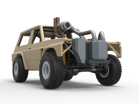 Uphill Sand Racing Dragster Scale 1 to 25 3D Print Model