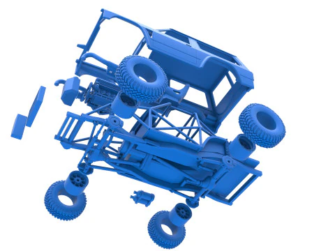 Uphill Sand Racing Dragster Scale 1 to 25 3D Print Model