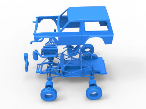 Uphill Sand Racing Dragster Scale 1 to 25 3D Print Model