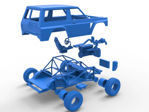 Uphill Sand Racing Dragster Scale 1 to 25 3D Print Model