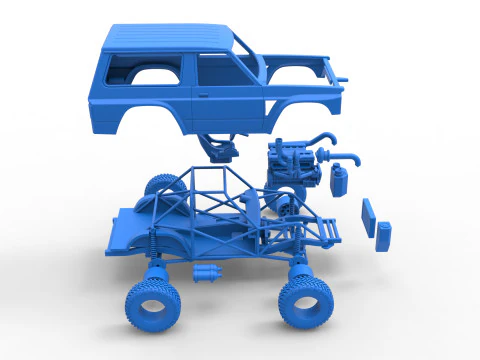 Uphill Sand Racing Dragster Scale 1 to 25 3D Print Model