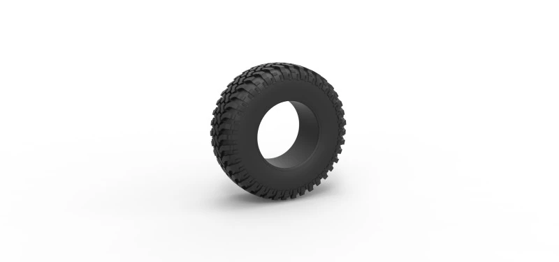 Tire of Uphill Sand Racing Dragster Scale 1 to 25 3D Print Model .c4d .max .obj .3ds .fbx .stl .blend 