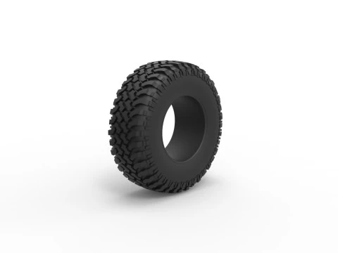 Tire of Uphill Sand Racing Dragster Scale 1 to 25 3D Print Model