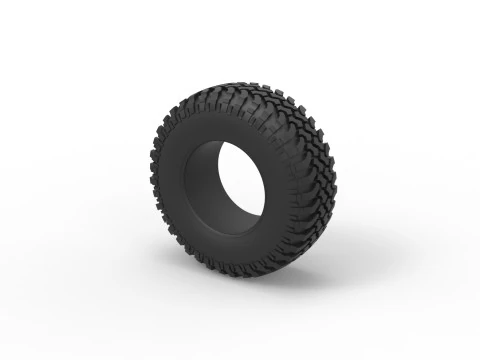Tire of Uphill Sand Racing Dragster Scale 1 to 25 3D Print Model