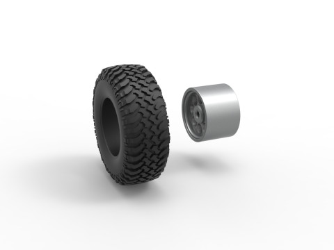 Wheel of Uphill Sand Racing Dragster Scale 1 to 25 3D Принт Модель