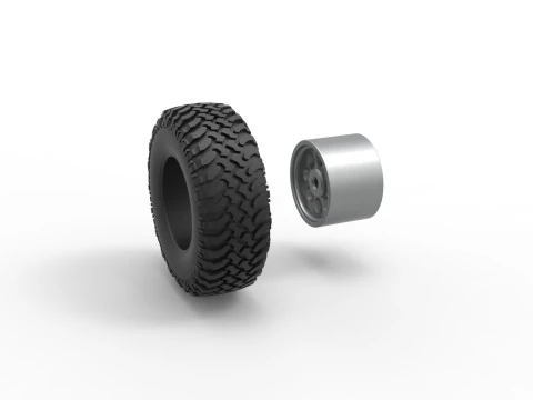 Wheel of Uphill Sand Racing Dragster Scale 1 to 25 3D Print Model