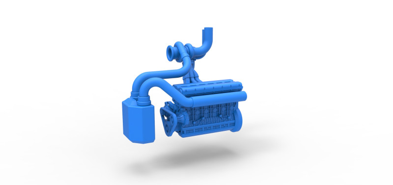 Engine of Uphill Sand Racing Dragster Scale 1 to 25 3D Baskı Modeli .c4d .max .obj .3ds .fbx .stl .blend 
