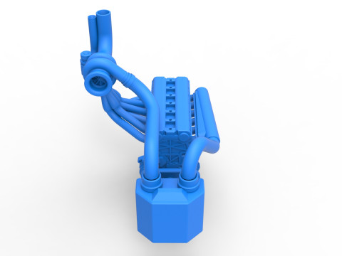 Engine of Uphill Sand Racing Dragster Scale 1 to 25 3D Baskı Modeli