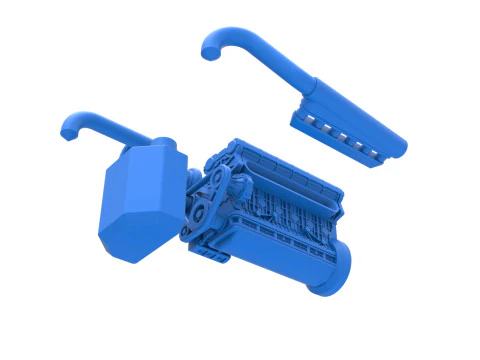 Engine of Uphill Sand Racing Dragster Scale 1 to 25 3D Print Model