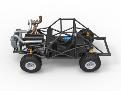 Uphill Sand Racing Dragster Base Scale 1 to 25 3D प्रिंट मॉडल