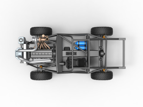 Uphill Sand Racing Dragster Base Scale 1 to 25 3D प्रिंट मॉडल
