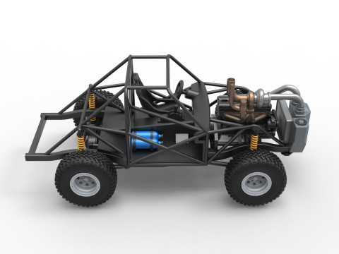Uphill Sand Racing Dragster Base Scale 1 to 25 3D प्रिंट मॉडल