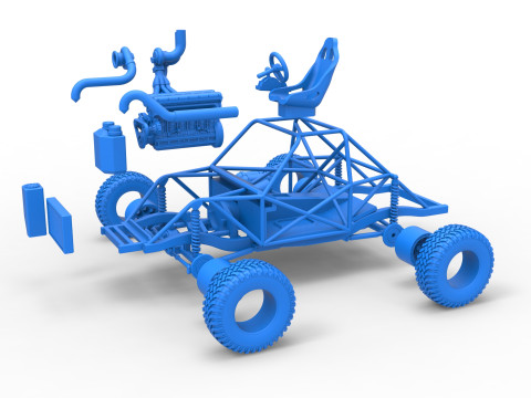 Uphill Sand Racing Dragster Base Scale 1 to 25 3D प्रिंट मॉडल
