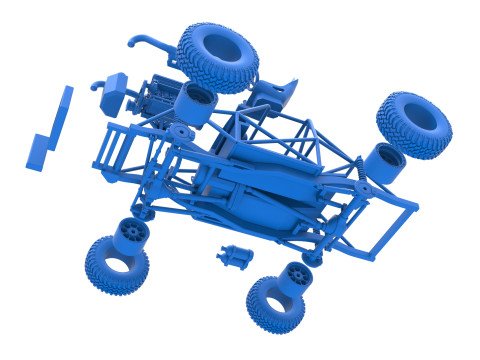 Uphill Sand Racing Dragster Base Scale 1 to 25 3D प्रिंट मॉडल