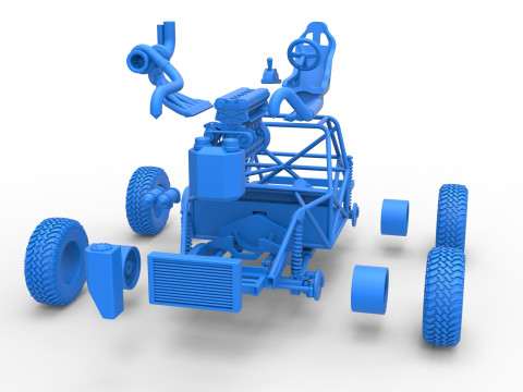 Uphill Sand Racing Dragster Base Scale 1 to 25 3D प्रिंट मॉडल