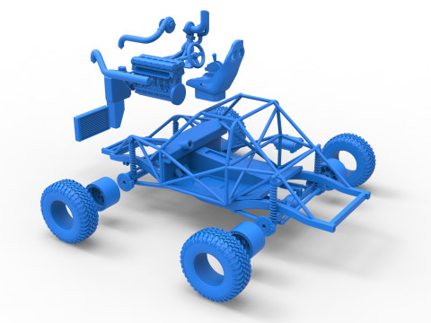 Uphill Sand Racing Dragster Base Scale 1 to 25 3D प्रिंट मॉडल