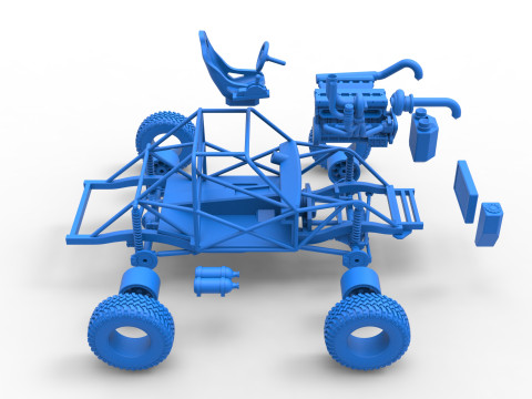 Uphill Sand Racing Dragster Base Scale 1 to 25 3D प्रिंट मॉडल