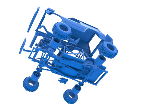 Uphill Sand Racing Dragster Version 2 Scale 1 to 25 Modello di stampa 3D