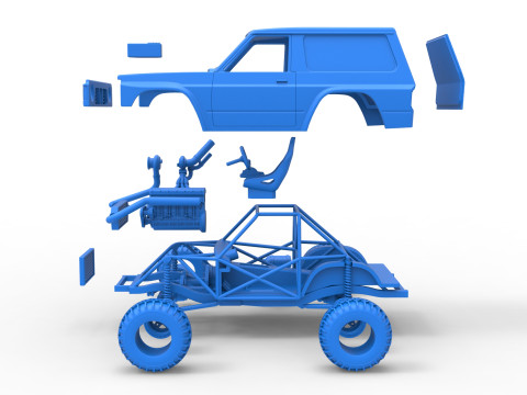 Uphill Sand Racing Dragster Version 2 Scale 1 to 25 Modello di stampa 3D