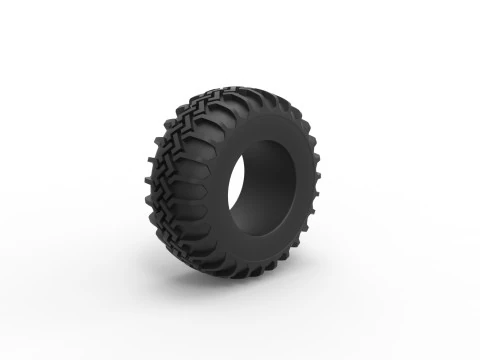Tire of Uphill Sand Racing Dragster Version 2 Scale 1 to 25 3D Print Model