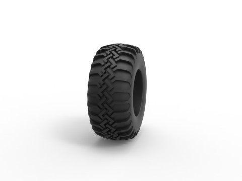 Tire of Uphill Sand Racing Dragster Version 2 Scale 1 to 25 3D 打印模型