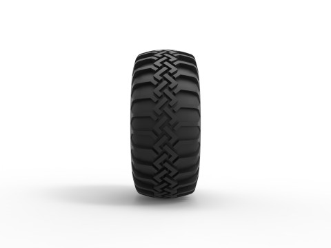 Tire of Uphill Sand Racing Dragster Version 2 Scale 1 to 25 3D 打印模型