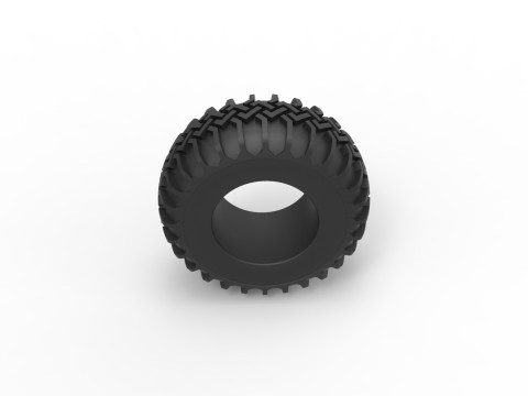 Tire of Uphill Sand Racing Dragster Version 2 Scale 1 to 25 3D 打印模型