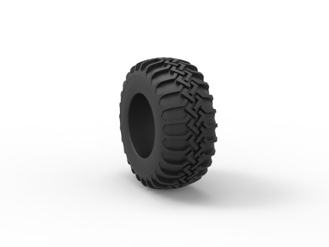 Tire of Uphill Sand Racing Dragster Version 2 Scale 1 to 25 3D 打印模型