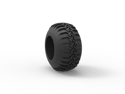 Offroad tire 134 Scale 1 to 25 3D Принт Модель